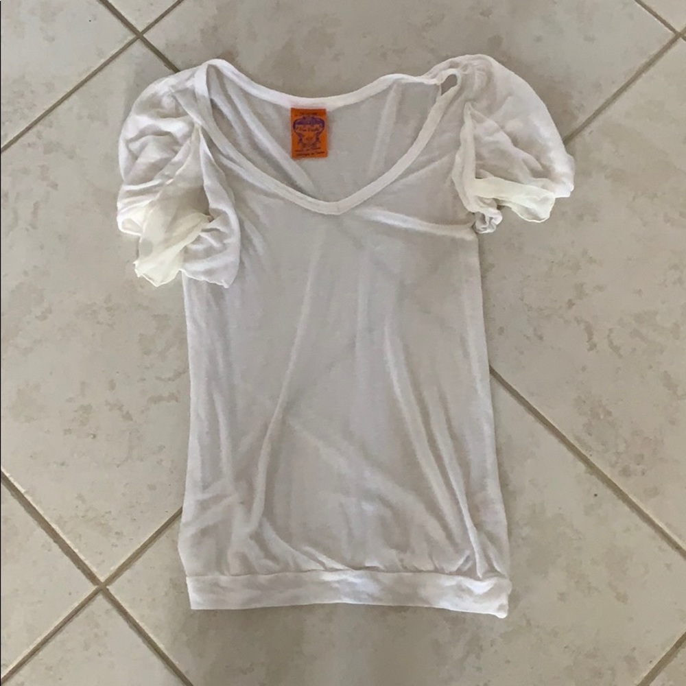 Free people flutter sleeve sheer tee
